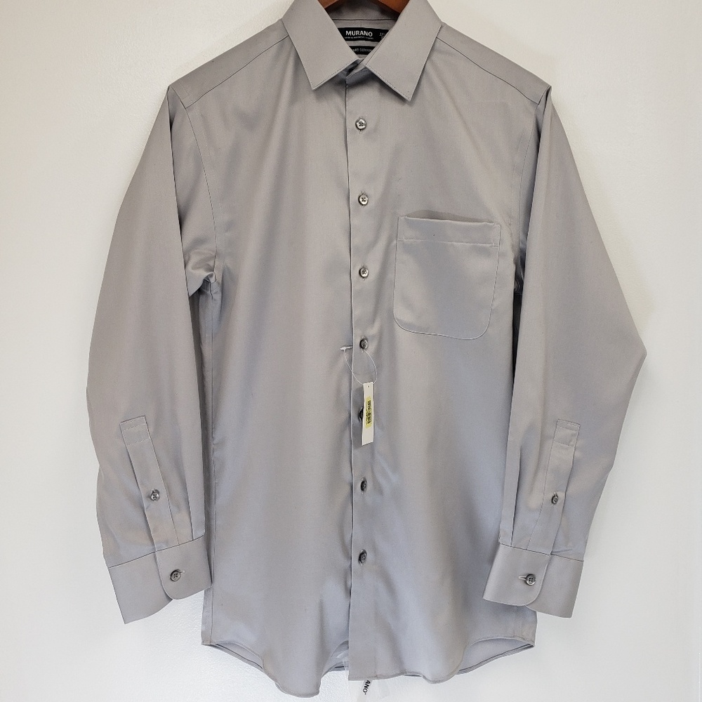 Murano Liquid Cotton Longsleeve Gray Dress Shirt